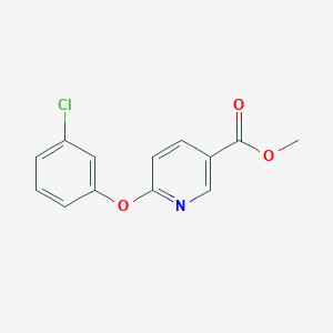 molecular formula C13H10ClNO3 B6322369 6-(3-Chloro-phenoxy)-nicotinic acid methyl ester, 95% CAS No. 1252780-47-4