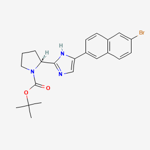 molecular formula C22H24BrN3O2 B6322388 (S)-叔丁基 2-(5-(6-溴萘-2-基)-1H-咪唑-2-基)吡咯烷-1-羧酸酯 CAS No. 1228551-96-9