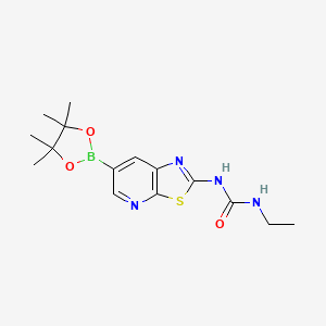 molecular formula C15H21BN4O3S B6322393 2-(3-乙基脲基)噻唑并[5,4-b]吡啶-6-硼酸二缩甲醇酯 CAS No. 1160791-16-1