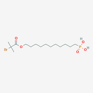 molecular formula C15H30BrO5P B6322472 11-(2-Bromoisobutyrate)-undecyl-1-phosphonic acid, 97% CAS No. 1095957-23-5