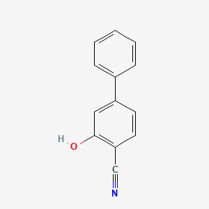 molecular formula C13H9NO B6322600 2-Cyano-5-phenylphenol, 95% CAS No. 594813-05-5