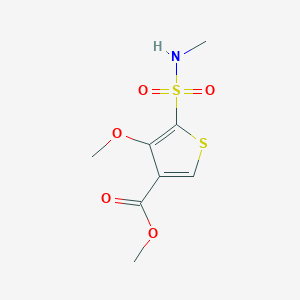 molecular formula C8H11NO5S2 B6322609 4-Methoxy-5-methylsulfamoyl-thiophene-3-carboxylic acid methyl ester, 95% CAS No. 2737207-45-1