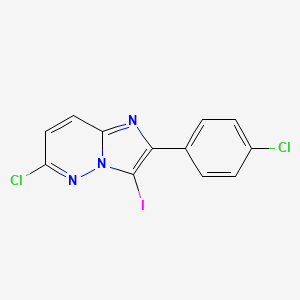 molecular formula C12H6Cl2IN3 B6322653 6-Chloro-2-(4-chlorophenyl)-3-iodoimidazo[1,2-b]pyridazine CAS No. 1095708-36-3