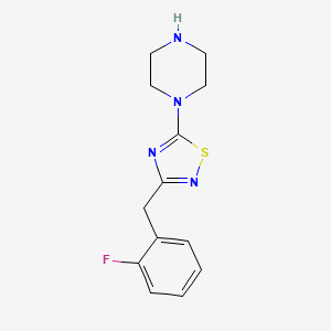 molecular formula C13H15FN4S B6322730 1-{3-[(2-Fluorophenyl)methyl]-1,2,4-thiadiazol-5-yl}piperazine CAS No. 1029718-75-9