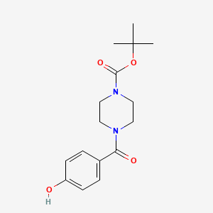 molecular formula C16H22N2O4 B6322745 t-Butyl 4-(4-hydroxybenzoyl)piperazine-1-carboxylate CAS No. 681482-86-0