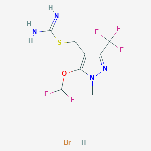 molecular formula C8H10BrF5N4OS B6322775 5-(Difluoromethoxy)-1-methyl-3-(trifluoromethyl)-1H-pyrazol-4-yl-carbamimidothioic acid methyl ester hydrobromide CAS No. 656825-85-3