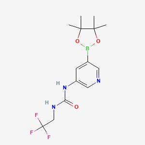 molecular formula C14H19BF3N3O3 B6322783 5-(3-(2,2,2-Trifluoroethyl)ureido)pyridine-3-boronic acid pinacol ester CAS No. 1036990-30-3