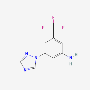 molecular formula C9H7F3N4 B6322820 3-(1H-1,2,4-Triazol-1-yl)-5-(trifluoromethyl)aniline CAS No. 1220630-55-6