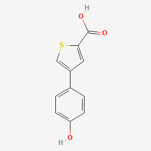 molecular formula C11H8O3S B6322840 4-(2-Carboxythiophene-4-yl)phenol, 95% CAS No. 1261951-51-2