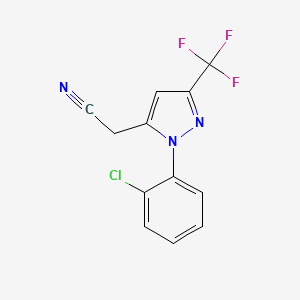 [2-(2-Chloro-phenyl)-5-trifluoromethyl-2H-pyrazol-3-yl]-acetonitrile, 95%