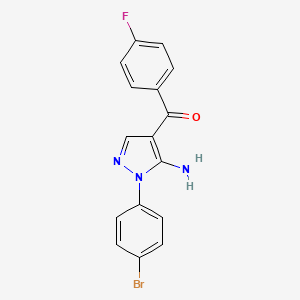 molecular formula C16H11BrFN3O B6323291 (5-Amino-1-(4-bromophenyl)-1H-pyrazol-4-yl)(4-fluorophenyl)methanone CAS No. 1020236-98-9