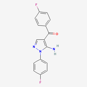 molecular formula C16H11F2N3O B6323298 (5-Amino-1-(4-fluorophenyl)-1H-pyrazol-4-yl)(4-fluorophenyl)methanone CAS No. 1020236-99-0
