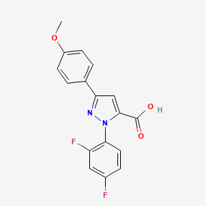 molecular formula C17H12F2N2O3 B6323299 1-(2,4-Difluorophenyl)-3-(4-methoxyphenyl)-1H-pyrazole-5-carboxylic acid CAS No. 1020240-61-2