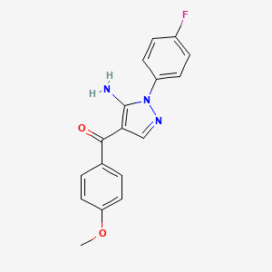 molecular formula C17H14FN3O2 B6323312 (5-Amino-1-(4-fluorophenyl)-1H-pyrazol-4-yl)(4-methoxyphenyl)methanone CAS No. 1020237-09-5