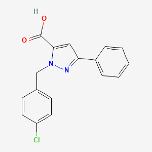 molecular formula C17H13ClN2O2 B6323335 1-(4-Chlorobenzyl)-3-phenyl-1H-pyrazole-5-carboxylic acid CAS No. 1020238-82-7