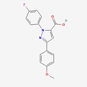 molecular formula C17H13FN2O3 B6323346 1-(4-Fluorophenyl)-3-(4-methoxyphenyl)-1H-pyrazole-5-carboxylic acid CAS No. 1020240-52-1