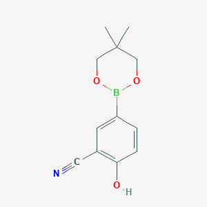 molecular formula C12H14BNO3 B6323379 5-(5,5-Dimethyl-1,3,2-dioxaborinan-2-yl)-2-hydroxybenzonitrile CAS No. 2096997-29-2
