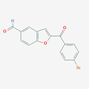 molecular formula C16H9BrO3 B063234 2-(4-Bromobenzoyl)-1-benzofuran-5-carbaldehyde CAS No. 186093-87-8