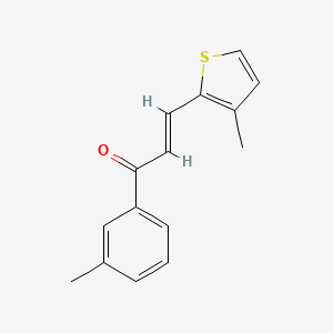molecular formula C15H14OS B6323532 (2E)-1-(3-Methylphenyl)-3-(3-methylthiophen-2-yl)prop-2-en-1-one CAS No. 1354941-66-4