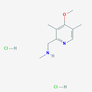 molecular formula C10H18Cl2N2O B6323543 1-(4-Methoxy-3,5-dimethyl-2-pyridinyl)-N-methylmethanamine dihydrochloride CAS No. 1158623-74-5