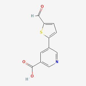 molecular formula C11H7NO3S B6323560 5-(5-Formylthiophen-2-yl)nicotinic acid, 95% CAS No. 893740-70-0
