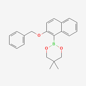 molecular formula C22H23BO3 B6323587 2-(2-Benzyloxy-1-naphthyl)-5,5-dimethyl-1,3,2-dioxaborinane CAS No. 2096995-45-6
