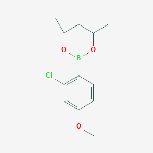 molecular formula C13H18BClO3 B6323591 2-(2-Chloro-4-methoxyphenyl)-4,4,6-trimethyl-1,3,2-dioxaborinane CAS No. 2096996-18-6