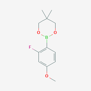 molecular formula C12H16BFO3 B6323601 2-(2-Fluoro-4-methoxyphenyl)-5,5-dimethyl-1,3,2-dioxaborinane CAS No. 2096997-58-7