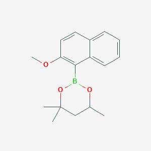 molecular formula C17H21BO3 B6323609 2-(2-Methoxy-1-naphthyl)-4,4,6-trimethyl-1,3,2-dioxaborinane CAS No. 2015952-84-6