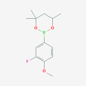 molecular formula C13H18BFO3 B6323619 2-(3-Fluoro-4-methoxyphenyl)-4,4,6-trimethyl-1,3,2-dioxaborinane CAS No. 2096995-36-5