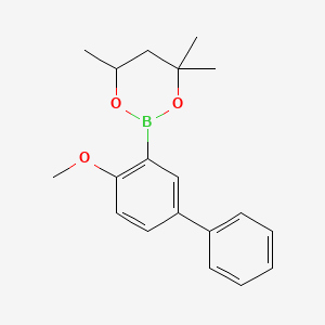 molecular formula C19H23BO3 B6323624 2-(4-Methoxybiphenyl-3-yl)-4,4,6-trimethyl-1,3,2-dioxaborinane CAS No. 2096996-24-4