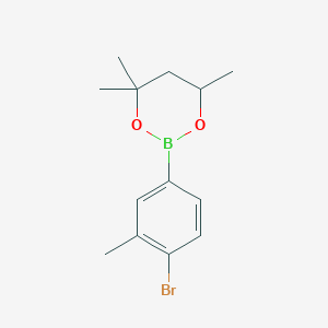molecular formula C13H18BBrO2 B6323634 2-(4-Bromo-3-methylphenyl)-4,4,6-trimethyl-1,3,2-dioxaborinane CAS No. 2096996-15-3