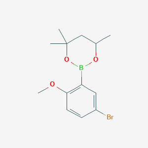 molecular formula C13H18BBrO3 B6323645 2-(5-Bromo-2-methoxyphenyl)-4,4,6-trimethyl-1,3,2-dioxaborinane CAS No. 2096997-37-2