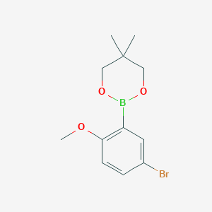 molecular formula C12H16BBrO3 B6323650 2-(5-Bromo-2-methoxyphenyl)-5,5-dimethyl-1,3,2-dioxaborinane CAS No. 884010-20-2