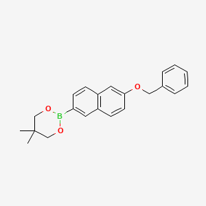molecular formula C22H23BO3 B6323662 2-(6-Benzyloxy-2-naphthyl)-5,5-dimethyl-1,3,2-dioxaborinane CAS No. 2096996-20-0