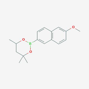 molecular formula C17H21BO3 B6323668 2-(6-Methoxy-2-naphthyl)-4,4,6-trimethyl-1,3,2-dioxaborinane CAS No. 2096995-59-2