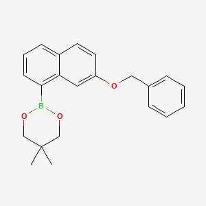molecular formula C22H23BO3 B6323686 2-(7-Benzyloxy-1-naphthyl)-5,5-dimethyl-1,3,2-dioxaborinane CAS No. 2096995-34-3