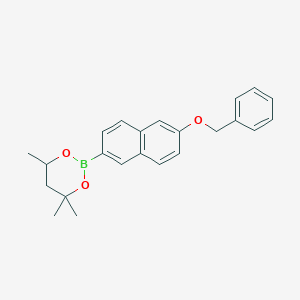 molecular formula C23H25BO3 B6323689 2-(6-Benzyloxy-2-naphthyl)-4,4,6-trimethyl-1,3,2-dioxaborinane CAS No. 2096997-80-5