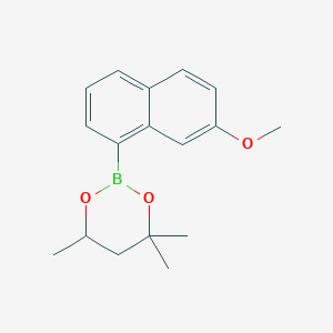 molecular formula C17H21BO3 B6323706 2-(7-Methoxy-1-naphthyl)-4,4,6-trimethyl-1,3,2-dioxaborinane CAS No. 2096998-46-6