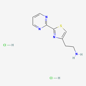 molecular formula C9H12Cl2N4S B6323713 2-[2-(2-嘧啶基)-1,3-噻唑-4-基]乙胺二盐酸盐 CAS No. 1426444-82-7