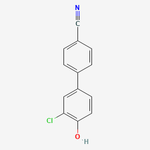 molecular formula C13H8ClNO B6323715 2-Chloro-4-(4-cyanophenyl)phenol, 95% CAS No. 461045-15-8