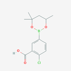 molecular formula C13H16BClO4 B6323754 2-Chloro-5-(4,4,6-trimethyl-1,3,2-dioxaborinan-2-yl)benzoic acid CAS No. 2096995-09-2