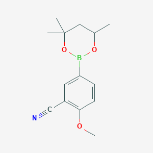 molecular formula C14H18BNO3 B6323763 2-Methoxy-5-(4,4,6-trimethyl-1,3,2-dioxaborinan-2-yl)benzonitrile CAS No. 2096995-99-0