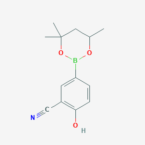 molecular formula C13H16BNO3 B6323784 2-Hydroxy-5-(4,4,6-trimethyl-1,3,2-dioxaborinan-2-yl)benzonitrile CAS No. 2096997-64-5