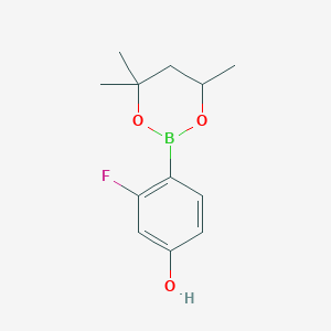 molecular formula C12H16BFO3 B6323793 3-Fluoro-4-(4,4,6-trimethyl-1,3,2-dioxaborinan-2-yl)phenol CAS No. 2096995-39-8