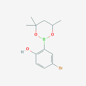 molecular formula C12H16BBrO3 B6323822 4-Bromo-2-(4,4,6-trimethyl-1,3,2-dioxaborinan-2-yl)phenol CAS No. 2096998-20-6