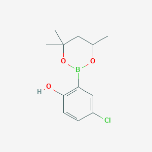 molecular formula C12H16BClO3 B6323840 4-Chloro-2-(4,4,6-trimethyl-1,3,2-dioxaborinan-2-yl)phenol CAS No. 2096996-66-4