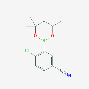 molecular formula C13H15BClNO2 B6323853 4-Chloro-3-(4,4,6-trimethyl-1,3,2-dioxaborinan-2-yl)benzonitrile CAS No. 2096996-11-9