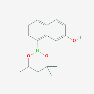 molecular formula C16H19BO3 B6323873 8-(4,4,6-Trimethyl-1,3,2-dioxaborinan-2-yl)-2-naphthol CAS No. 2096995-56-9