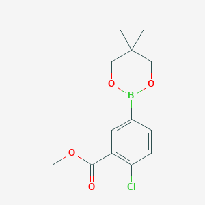 molecular formula C13H16BClO4 B6323878 Methyl 2-chloro-5-(5,5-dimethyl-1,3,2-dioxaborinan-2-yl)benzoate CAS No. 2096997-48-5